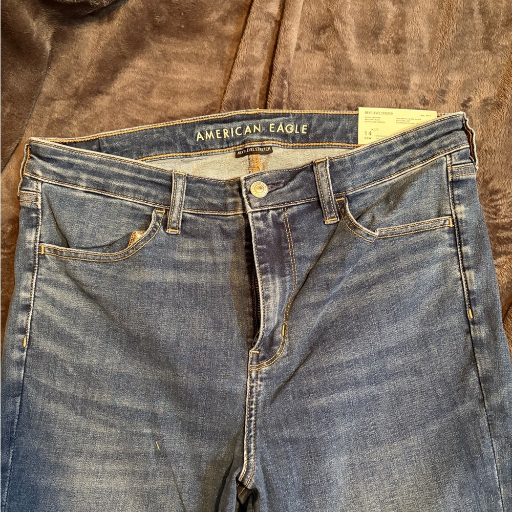 American Eagle Outfitters Women's Medium Blue High-Rise Stretch Jeans